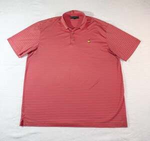 Masters Collection Mens XXL Red White Micro Striped 100% Pima Cotton Golf Polo